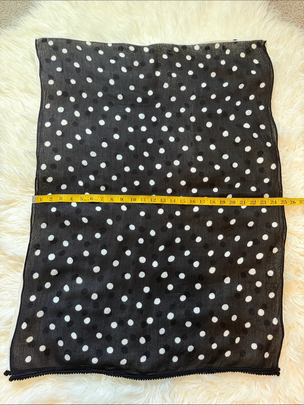 Black and White polka dot scarf - Picture 9 of 16